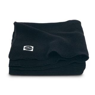 Jollein kocyk do wózka fotelika i kołyski tkany 100x75 cm BASIC KNIT Black Mimisia.pl