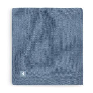 Jollein kocyk do wózka fotelika i kołyski tkany 100x75 cm BASIC KNIT Jeans Blue Mimisia.pl