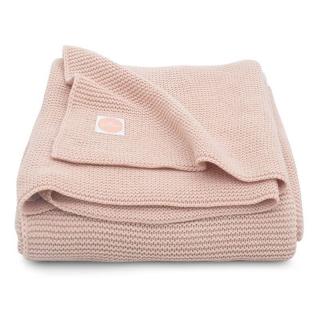Jollein kocyk do wózka fotelika i kołyski tkany 100x75 cm BASIC KNIT Pale Pink Mimisia.pl