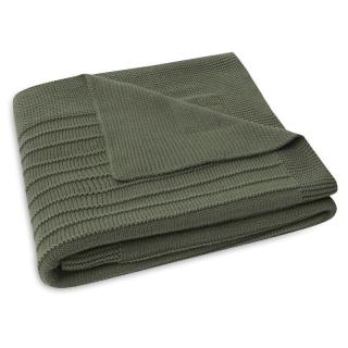 Jollein kocyk do wózka fotelika i kołyski tkany 100x75 cm PURE KNIT GOTS Leaf Green Mimisia.pl