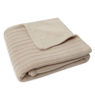 Jollein kocyk do wózka fotelika i kołyski tkany 100x75 cm PURE KNIT GOTS Nougat Velvet Mimisia.pl
