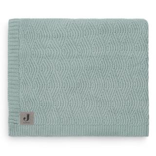 Jollein kocyk do wózka fotelika i kołyski tkany 100x75 cm RIVER KNIT Ash Green Mimisia.pl