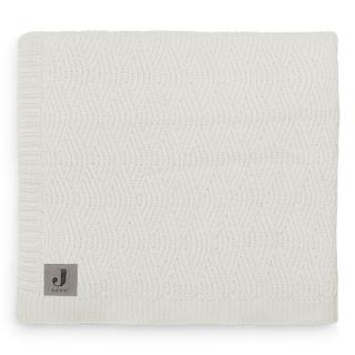 Jollein kocyk do wózka fotelika i kołyski tkany 100x75 cm RIVER KNIT Cream White Mimisia.pl