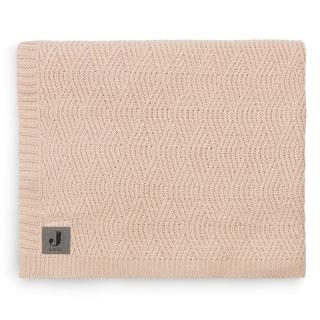 Jollein kocyk do wózka fotelika i kołyski tkany 100x75 cm RIVER KNIT Pale Pink Mimisia.pl