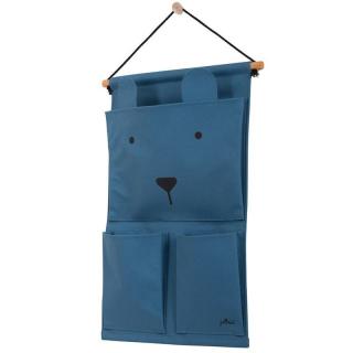 Jollein organizer przybornik do łóżeczka ANIMAL CLUB Steel Blue L Mimisia.pl