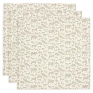 Jollein pieluszki dla noworodka 70x70 cm 3 szt Hydrophlic ANIMALS Olive Green Mimisia.pl