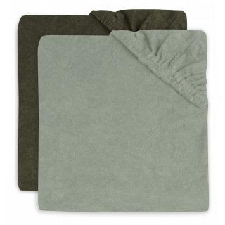 Jollein pokrowce na przewijak materac 50 x 70 cm 2 szt FROTTE Ash Green/Leaf Green Mimisia.pl