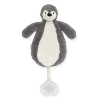 Jollein przytulanka dou dou z zawieszką na smoczek Pingwinek PENGUIN Storm Grey Mimisia.pl