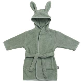Jollein szlafroczek niemowlęcy z kapturem 1-2 lata Króliczek RABBIT FROTTE ASH GREEN Mimisia.pl