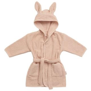 Jollein szlafroczek niemowlęcy z kapturem 1-2 lata Króliczek RABBIT FROTTE PALE PINK Mimisia.pl