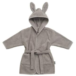 Jollein szlafroczek niemowlęcy z kapturem 1-2 lata Króliczek RABBIT FROTTE STORM GREY Mimisia.pl