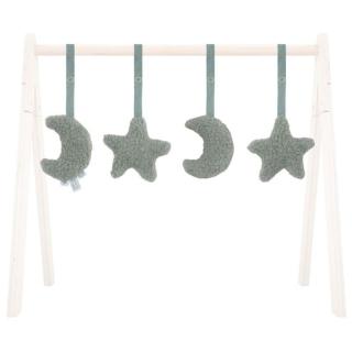 Jollein zabawki interaktywne do stojaka BABYGYM 4 el Księżyc Moon Ash Green Mimisia.pl