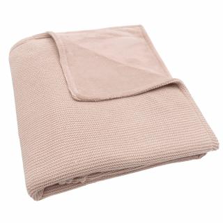 Kocyk do wózka fotelika i kołyski tkany 100x150 cm Basic różowy Jollein Mimisia.pl