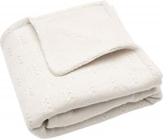 Kocyk dziany ciepły do łóżeczka 100x150cm Grain Knit Krem Mimisia.pl