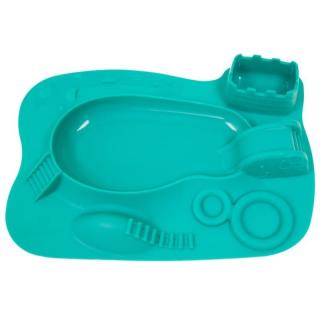 Marcus  Marcus silikonowy talerzyk 3D z podkładką PLAC ZABAW Mint Ollie Mimisia.pl