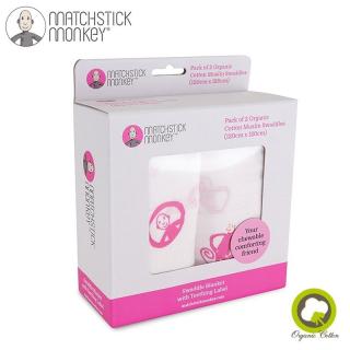 Matchstick Monkey 2 otulacze z organicznej BIO bawełny z gryzakiem silikonowym Pink Mimisia.pl