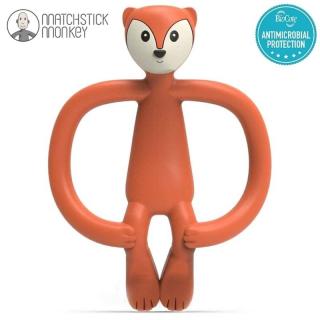 Matchstick Monkey gryzak silikonowy sensoryczny z mini szczoteczką Animals Fox Mimisia.pl