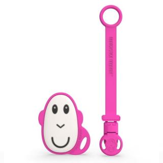 Matchstick Monkey gryzak silikonowy sensoryczny z zawieszką silikonową Pink Mimisia.pl