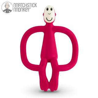 Matchstick Monkey gryzak silikonowy sensoryczny ze szczoteczką Czerwony Mimisia.pl
