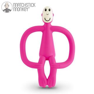 Matchstick Monkey gryzak silikonowy sensoryczny ze szczoteczką Pink Mimisia.pl