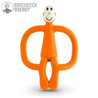 Matchstick Monkey gryzak silikonowy sensoryczny ze szczoteczką Pomarańcz Mimisia.pl