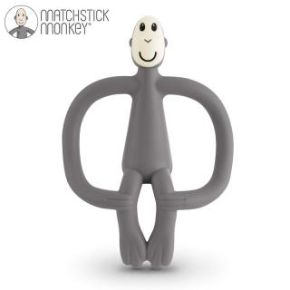 Matchstick Monkey gryzak silikonowy sensoryczny ze szczoteczką Szary Mimisia.pl