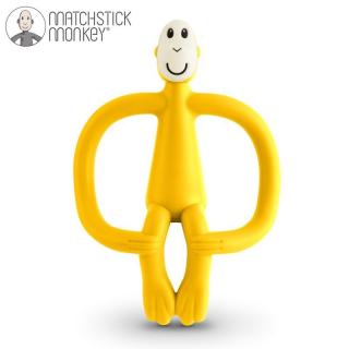 Matchstick Monkey gryzak silikonowy sensoryczny ze szczoteczką Żółty Mimisia.pl