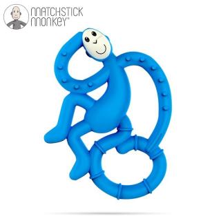 Matchstick Monkey Mini gryzak silikonowy sensoryczny ze szczoteczką Blue Mimisia.pl