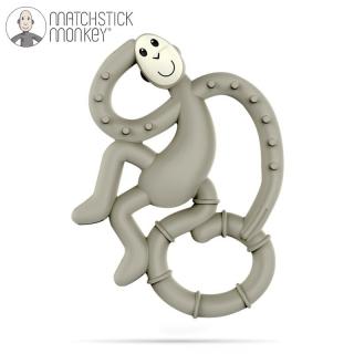 Matchstick Monkey Mini gryzak silikonowy sensoryczny ze szczoteczką Grey Mimisia.pl