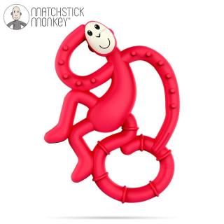 Matchstick Monkey Mini gryzak silikonowy sensoryczny ze szczoteczką Red Mimisia.pl
