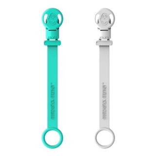 Matchstick Monkey zawieszki silikonowe do smoczka lub gryzaka 2 szt MULTI Green  Grey Mimisia.pl