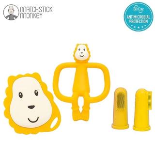 Matchstick Monkey zestaw do higieny jamy ustnej niemowlaka 4 szt Lion Mimisia.pl