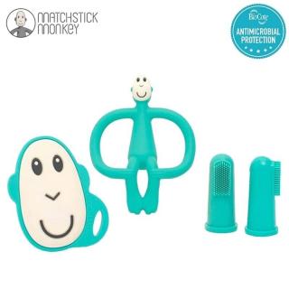 Matchstick Monkey zestaw do higieny jamy ustnej niemowlaka 4 szt Monkey Green Mimisia.pl