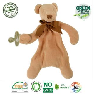 Maud N Lil Opiekun smoczka z organicznej BIO bawełny GOTS Cubby The Teddy Comforter 2in1 Mimisia.pl