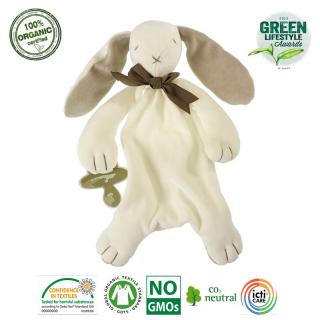 Maud N Lil Opiekun smoczka z organicznej BIO bawełny GOTS Ears The Bunny Comforter 2in1 Mimisia.pl