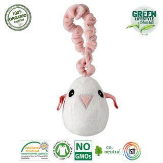 Maud N Lil Zawieszka ćwierkająca do wózka z BIO organicznej bawełny GOTS Tweet The Bird Pink Mimisia.pl