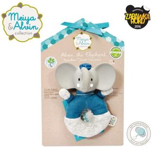 Meiya  Alvin - Grzechotka z gryzakiem z organicznego kauczuku Hevea Alvin Elephant Mimisia.pl