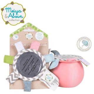 Meiya  Alvin - Piłka sensoryczna z lusterkiem i grzechotką z organicznego kauczuku Hevea Meiya Mouse Mimisia.pl
