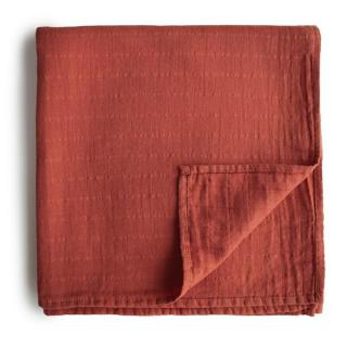 Mushie - otulacz kocyk letni 100% organic cotton Auburn 120 x 120 Mimisia.pl