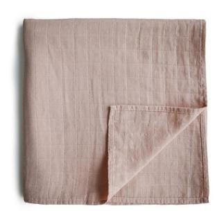 Mushie - otulacz kocyk letni 100% organic cotton Blush 120 x 120 Mimisia.pl