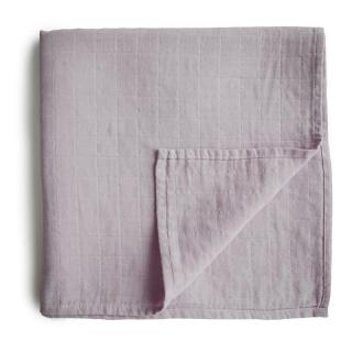 Mushie - otulacz kocyk letni 100% organic cotton Soft Mauve 120 x 120 Mimisia.pl