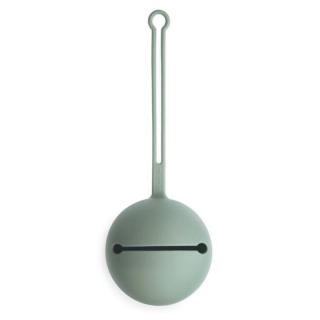 Mushie silikonowe etui pojemnik na smoczki Kula Ball Cambrige Blue Mimisia.pl