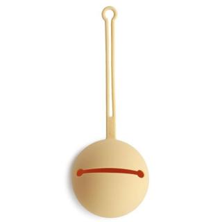 Mushie silikonowe etui pojemnik na smoczki Kula Ball Pale Daffodil Mimisia.pl