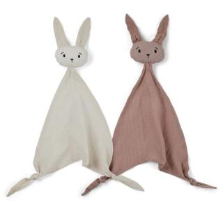 Nuuroo 2 przytulanki do usypiania niemowlaka z zapachem mamy BIO bawełna Króliczek BUNNY Creme/Rose Mimisia.pl