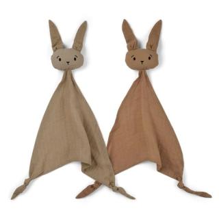 Nuuroo 2 przytulanki do usypiania niemowlaka z zapachem mamy BIO bawełna Króliczki BUNNY Light Brown/Sand Mimisia.pl