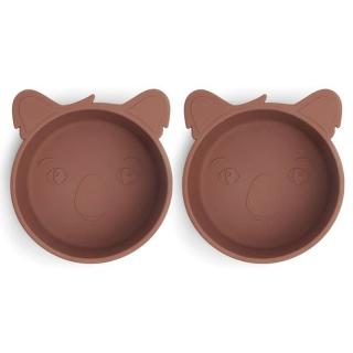 Nuuroo miseczki silikonowe dla niemowlaka 2 szt Koala Mahogany Mimisia.pl