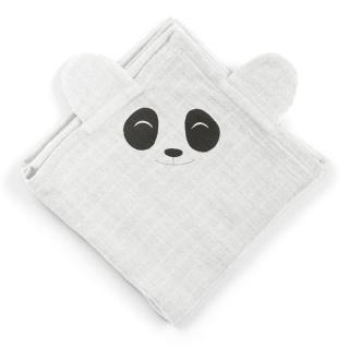 Nuuroo pieluszki dla noworodka 70x70 cm BIO muślin 2 szt PANDA White Mimisia.pl