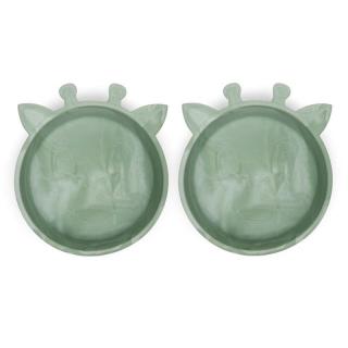 Nuuroo silikonowe miseczki głębokie 2 szt GIRAF Light Green Mimisia.pl