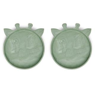 Nuuroo silikonowe talerzyki obiadowe duże 2 szt GIRAF Light Green Mimisia.pl