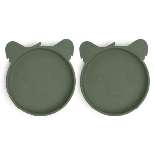 Nuuroo silikonowe talerzyki obiadowe duże 2 szt KOALA Dusty Green Mimisia.pl